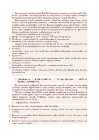 Kepemimpinan Transaksional Pdf