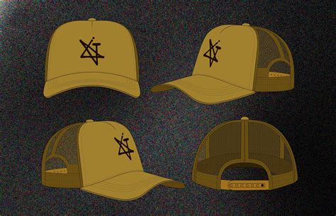 Trucker Hat Vector Mockup Trucker Hat Tech Pack Template Foam Trucker