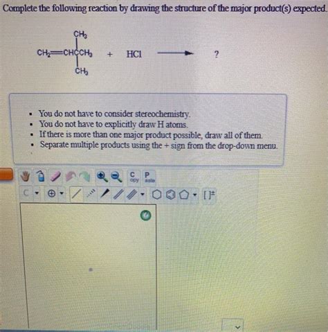 Solved Complete The Following Reaction By Drawing The Chegg