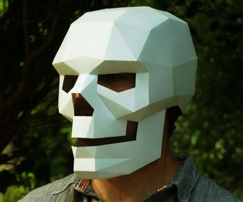 print printable cardboard skull mask template