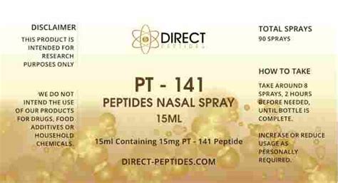 Buy PT 141 Nasal Oceania 99 Purity Direct Peptides