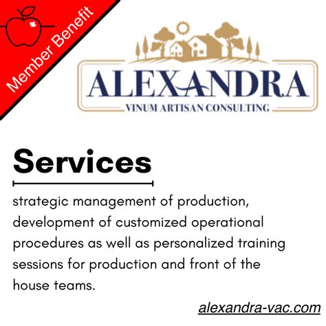 Member Benefit Alexandra Vinum Artisan Consulting Cider Canada