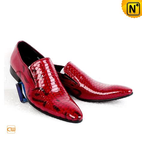 Mens Fashion Red Patent Leather Dress Shoes Cw762053