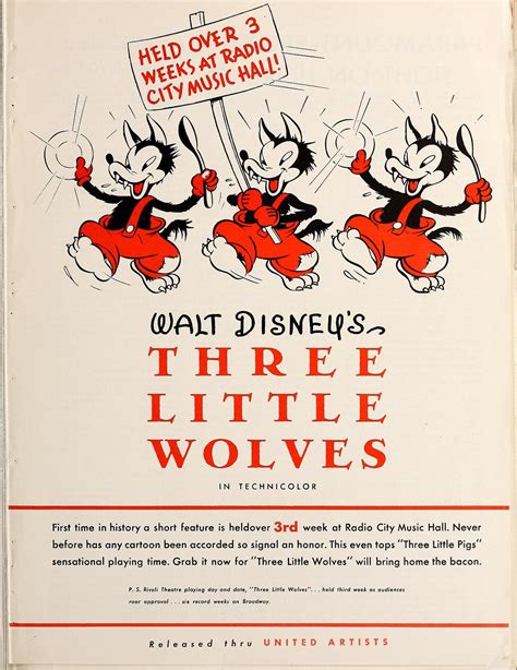 Animation Proclamations Trade Ad For Walt Disneys Three Little Wolves