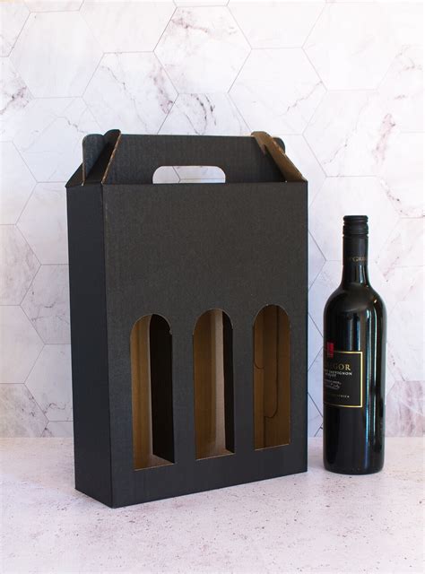 3 Bottle Wine Corrugated Box Black Online Store Core Pack