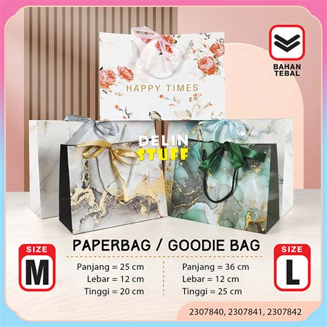 Jual Paper Bag Marmer Kado Goodie Bag Ulang Tahun Marbel Paperbag