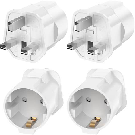 Pack Eu To Uk Plug Adapter European To Uk Plug Adaptor Pin To