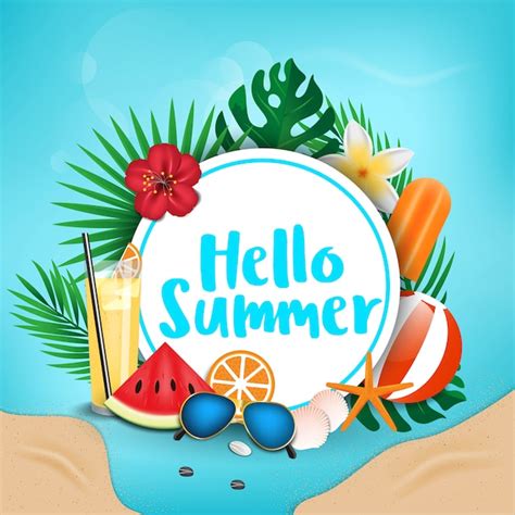 Premium Vector Hello Summer Holidays