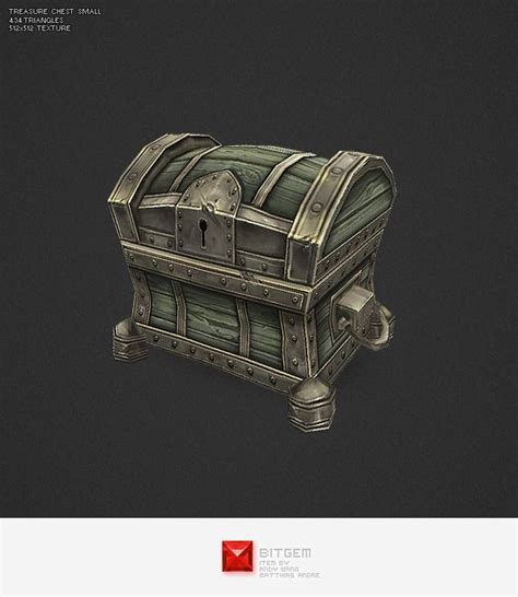 Low Poly Treasure Chest Small Treasure Chest Game Textures Props Art