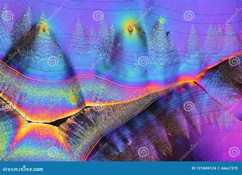 Colorful Micro Crystals In Polarized Light Stock Photo Image Of