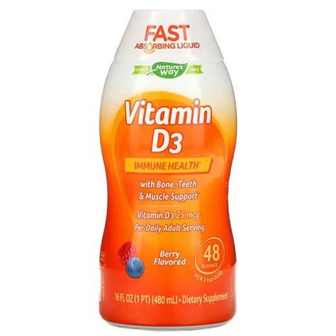 Natures Way Vitamin D3 Berry 25 Mcg 16 Fl Oz 480 Ml