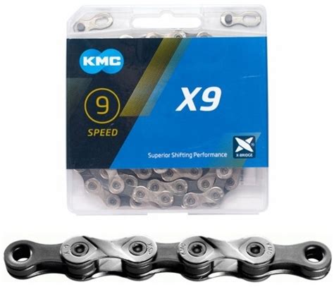 KMC X9 Łańcuch 9 rz 122 ogniwa spinka BOX BX09NG122 14984823690