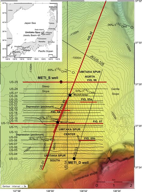 Location Map Of The Joetsu Basin And Umitaka Spur Map Of The Seafloor