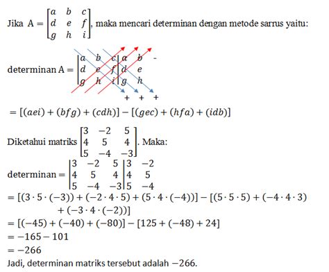 Carilah Determinan Di Bawah Ini Dengan Cara Sarrus