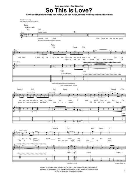 So This Is Love By Van Halen Guitar Tab Guitar Instructor