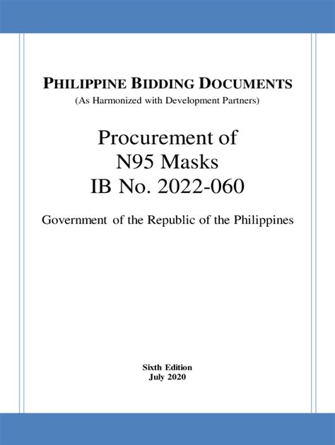 Fillable Online Doh Gov PHILIPPINE BIDDING DOCUMENTS NIA Region V