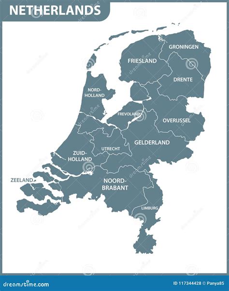 The Detailed Map of Netherlands with Regions. Administrative Division ...