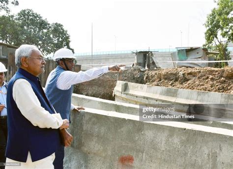 Bihar Chief Minister Nitish Kumar Inspecting Construction Works Of