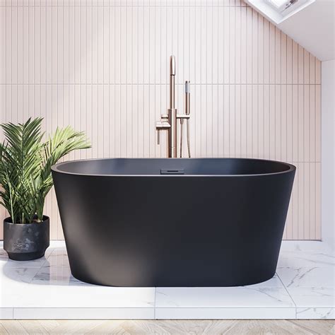 Matt Black Freestanding Double Ended Bath 1300 X 715mm Phoenix