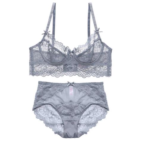 Soutien En Dentelle Ultra Mince Lingerie Ensemble D Tasse Cup Strass