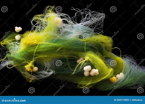 Microplastics Entangled In Algae Strands Stock Illustration Illustration Of Marine Water