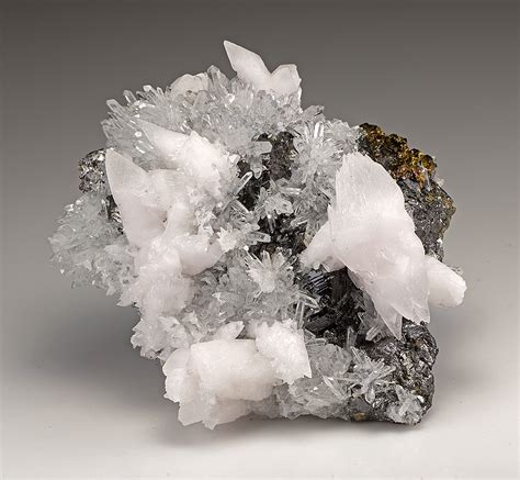 Calcite With Quartz Chalcopyrite Sphalerite Minerals For Sale