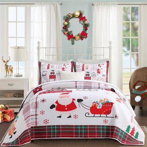 Amazon Kindred Home Christmas Quilt Sets King Size Santa Elk