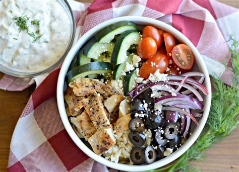 Greek Salad Bowl With Tzatziki Dressing My Latina Table