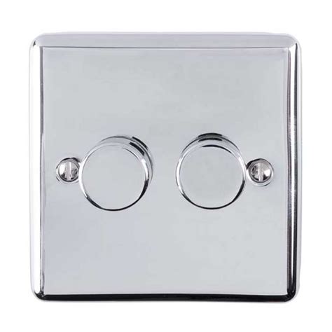 2 Gang 400wled 2way Dimmer Switch In Polished Chrome En2dledpc At Simply Door Handles En2dledpc