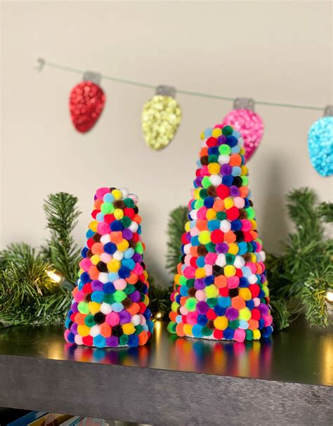 Diy Pom Pom Christmas Trees Okayest Moms