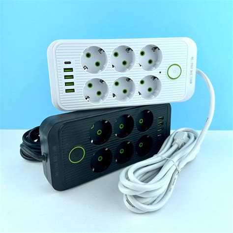 Удлинитель сетевой переноска 6 метров MEILEPAI F06U на 6 розеток + 4USB ...