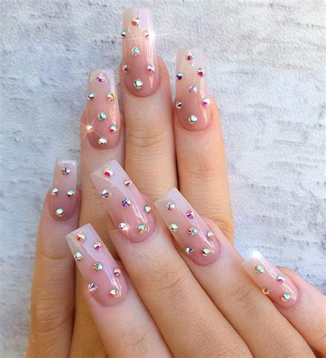 Glitzy Nails With Diamonds We Cant Stop Looking At Stayglam