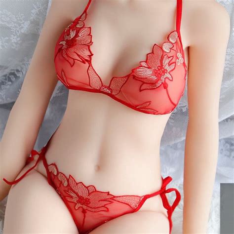 Kp Set Sexy Lingerie Women Lace Teddy Babydoll Cosplay Bikini Bra And Thong Large Size B