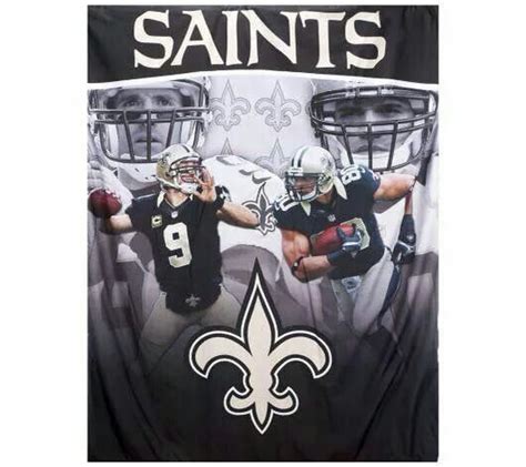 two new orleans saints football players on a black and white banner