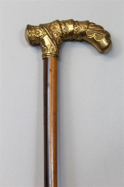 Bargain Johns Antiques Antique Gold Filled Walking Cane Dated Dec