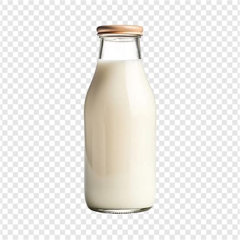 Bouteille de lait isolée sur fond transparent PSD généré à base dIA