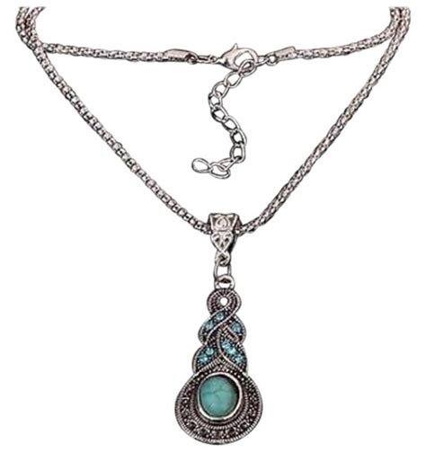 Tibetan Turquoise Sterling Silver Crystal Necklace 35 Off Retail