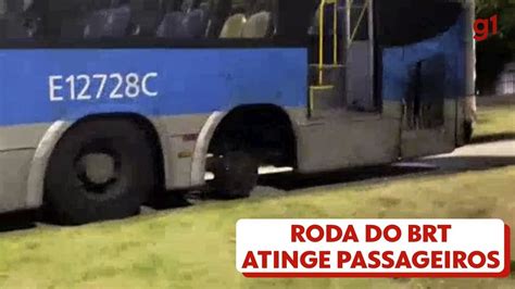 Roda de ônibus do BRT se solta e atinge duas pessoas na Taquara Zona