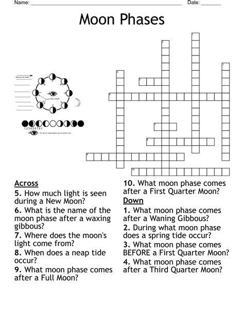 Moon Phases Word Search