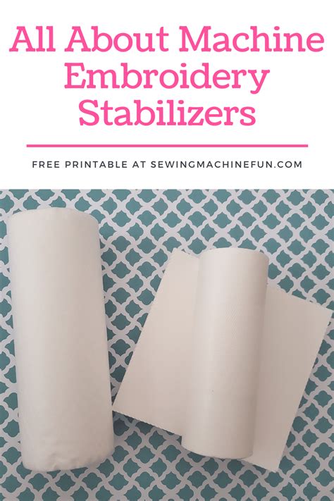 Machine Embroidery Stabilizer Guide Free Printable Chart 40 Off