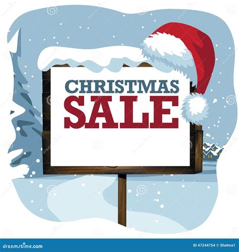 Christmas Sale Sign In A Snowy Scene Stock Vector Image 47244754