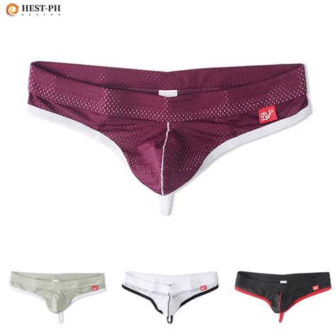 Hest Men Breathable Comfort Mesh Bulge Pouch G String Bikini