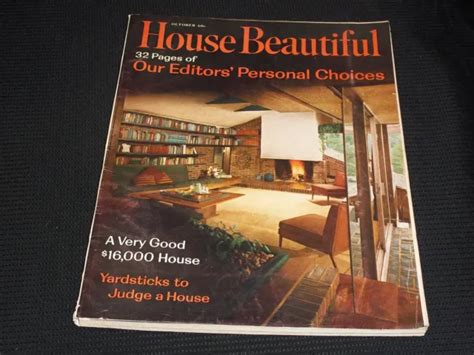 1962 October House Beautiful Magazine Nice Illustrated Cover O