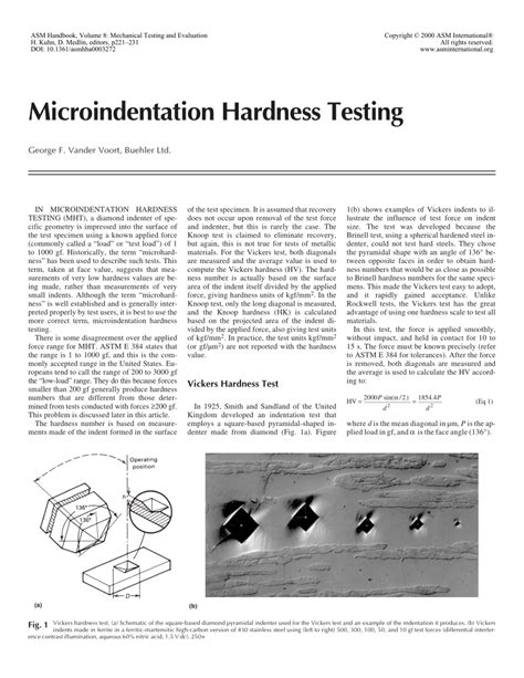 Pdf Standard Test Method For Vickers Hardness Of Metallic Off