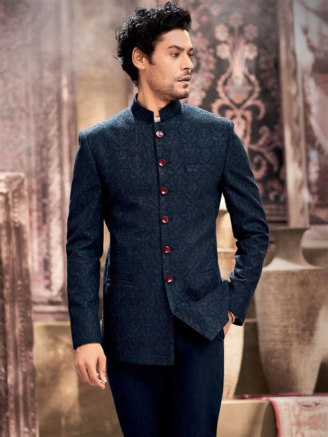 Blue Color Jodhpuri Suit For Groom Jodhpuri Mens Suits Mens Wedding