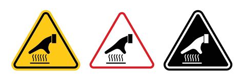 Caution Hot Surface Sign Set Vector Art At Vecteezy