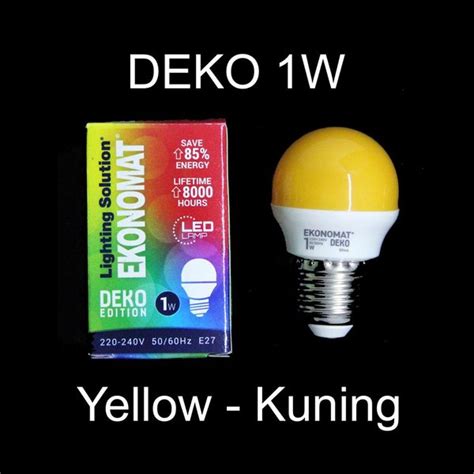 Jual Bohlam Lampu LED Ekonomat DEKO 1 Watt 1W 1Watt Warna Yellow Kuning