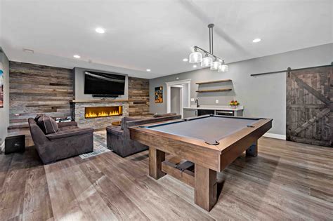 Rustic Basement Remodel Perfect For Cozy Family Evenings