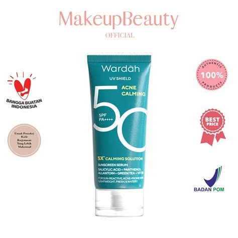 Jual Wardah Uv Shield Acne Calming Sunscreen Serum Spf 50 Pa Shopee Indonesia