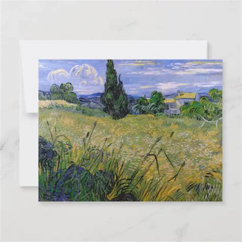 Green Wheat Field With Cypress By Vincent Van Gogh Zazzle